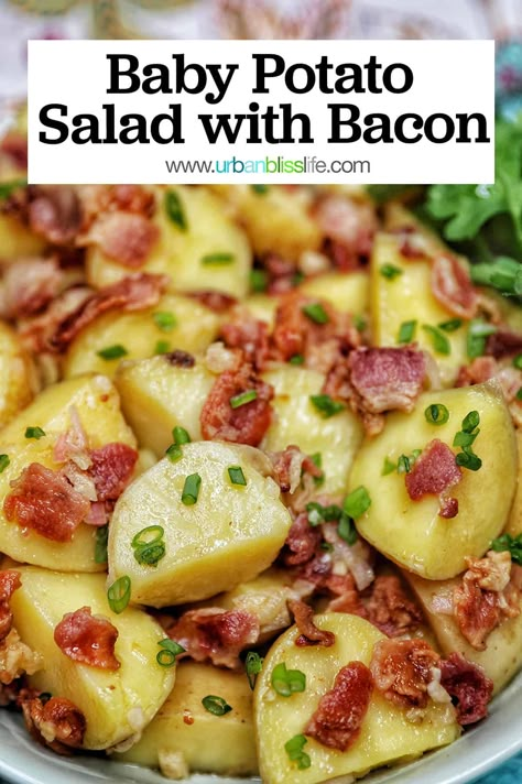 Baby Potato Salad Recipe, Baby Potatoes Recipes, Baby Potato Salad, Potato Salad With Bacon, Baby Potato Recipes, Baby Potato, Red Potato Salad, Bacon Potato Salad, Ham Salad