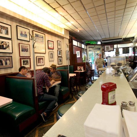 diner New York Diner Aesthetic, Lovers Entwined, Diner Nyc, Triple Decker Sandwich, Diner Aesthetic, New York Coffee, Hell’s Kitchen, Kitchen New York, Formica Countertops