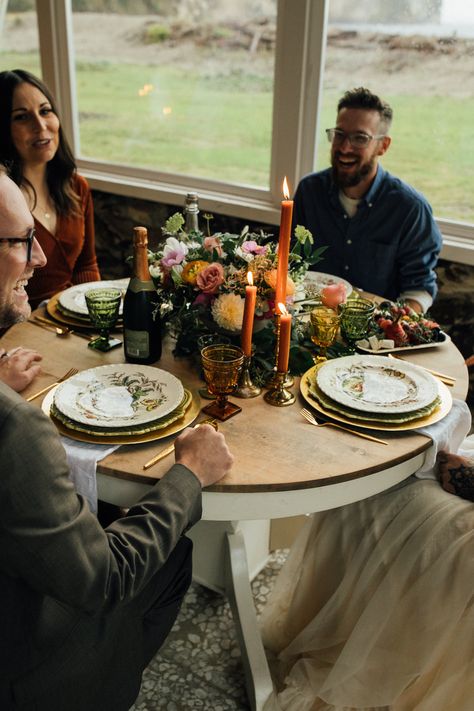 Round Table and Tablescape Round Table Scape, Round Tablescapes, Harvest Dinner, Circular Table, Event Rentals, Screened In Porch, Merry Little Christmas, Event Rental, Round Table