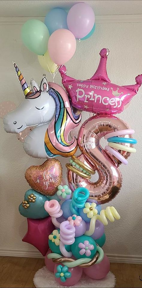 Unicorn Balloon Ideas, Unicorn Bouquet, Balloon Centerpieces Wedding, Masquerade Centerpieces, Blush Peony, Unicorn Birthday Party Decorations, Star Birthday, Unicorn Balloon, Unicorn Magic