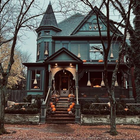 A.J. SOSEBY on Instagram: "This is Halloween… #halloween #oldvictorianhouse #victorianhouse #trickortreat #oldetowneeast #asseenincolumbus" Fall Houses, Dark Accent Wall, Old House Exterior, Victorian Gothic Decor, Vampire House, Dark Accent Walls, Old Victorian House, Happy Saturday Everyone, Manifesting Board