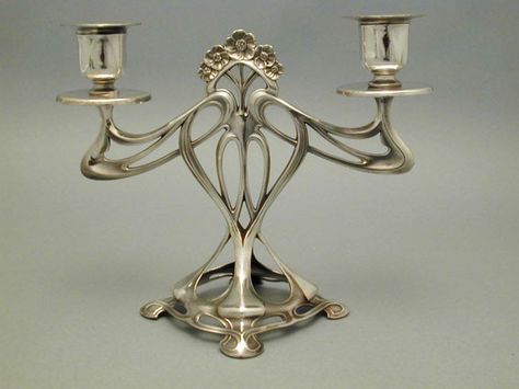 art nouveau candle holder Art Nouveau Hallmarked Jewelry For Gifts, Chandelier Art Nouveau, Nickel-free Art Nouveau Jewelry For Gifts, Firefly Art, Art Nouveau Cutlery, Art Nouveau Candle Holder, Blacksmith Projects, Iron Candle, Plate Art