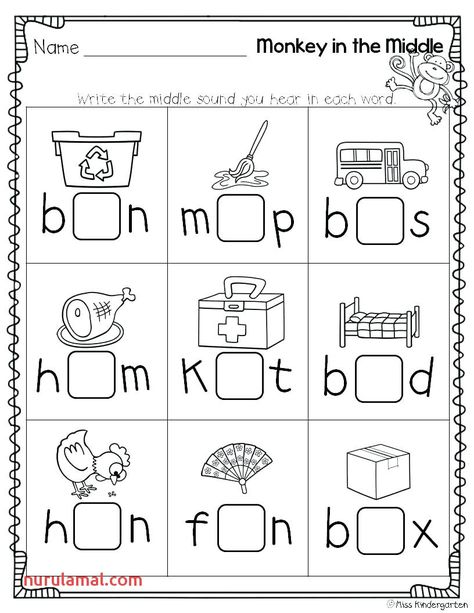 Medial Sounds Activities, Cvc Worksheets Kindergarten, Middle Sounds Worksheet, Cvc Practice, Medial Sounds, Vowel Practice, Phonics Worksheets Free, Cvc Worksheets, Middle Sounds