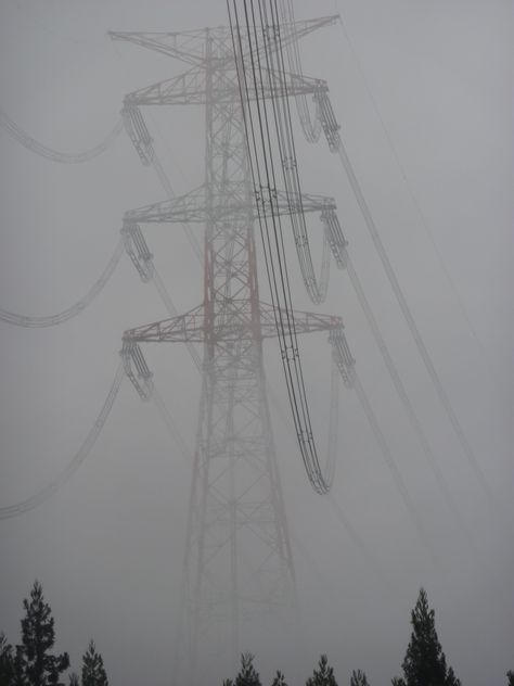 Transmission Tower, Transmission Line, Line Photo, Power Lines, Liminal Spaces, Ex Machina, The Fog, Brutalism, Environmental Art