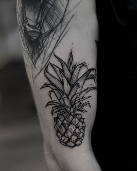 friday 😅 #ink #tattoo #kamilmokot #inked #berlin #berlintattoo #pineapple #ananas Pineapple Sketch, Berlin Tattoo, Pineapple Tattoo, Sleeves Ideas, Piercing Tattoo, Neck Tattoo, Tattoo Sketches, Tattoos And Piercings, Ink Tattoo