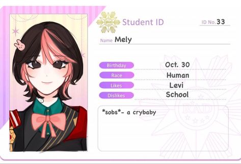 Obey Me Student Id Template, Obey Me Oc Template, Obey Me Template, Obey Me Oc, Shifting Board, Me Template, Oc Template, Student Id, Obey Me