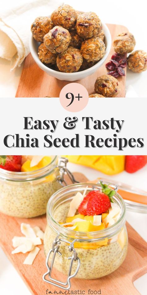 9 Easy Chia Seed Breakfast & Snack Recipes - fANNEtastic food Chia Seed Recipes Breakfast, Healthy Chia Seed Recipes, Chia Seed Breakfast, Bake Snacks, Oatmeal Snacks, Chia Pudding Recipes Healthy, Fruit Vegetable Smoothie, Seed Recipes, Chia Seed Recipes