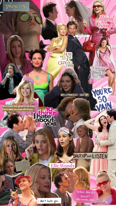 Romcoms supremacy 👩‍❤️‍👨#romcom #romcoms #10thingsihateaboutyou #13goingon30 #ellewoods #clueless #cherhorowitz #howtoloseaguyintendays#theprincessdiaries Iconic Movie Groups, Rom Com 2000s, Rom Com Dresses, Rom Com Outfit Ideas, Romcom Bachelorette Party, Chick Flicks Aesthetic, Romantic Comedy Aesthetic, Romcoms Aesthetics, From Tv Show