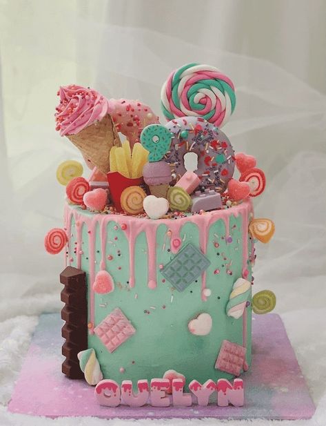 Candyland Cake Design Images (Candyland Birthday Cake Ideas) Candy Land Cakes Birthdays, Candyland Sheet Cake Ideas, Candyland Cake Ideas 1st Birthdays, Pastel Candyland Birthday Cake, Candyland 2 Tier Cake, Candyland Cake, Marvel Cake, Baker Cake, Birthday Cake Topper Printable