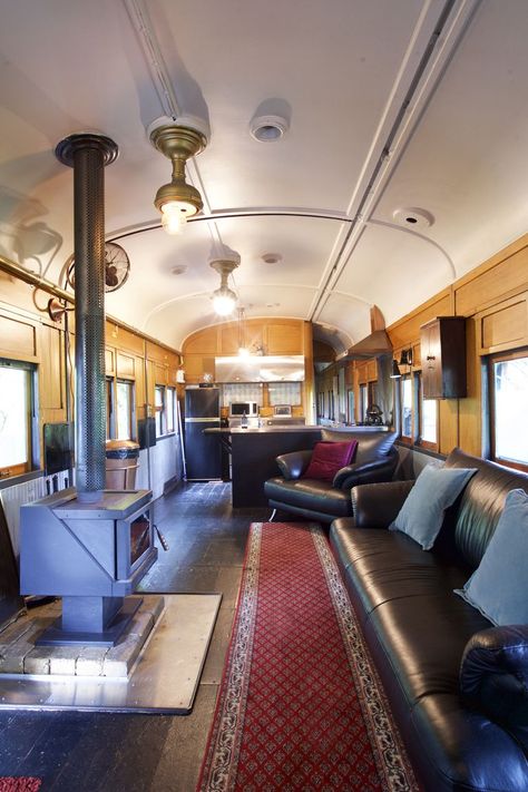 21 Vintage Train Cars That Have Been Converted Into Airbnbs It's tiny-house living meets old-fashioned train-car travel. Converted Train Car Tiny House, Railroad Car House, Train Car Tiny House, Converted Train Car, Train Car House, Caboose Tiny House, Tiny House Bus, Train House, House Bus