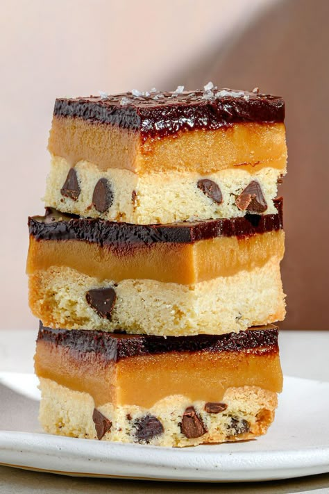 Millionaire Cookie Bars, Layer Cookie Bars, The Spruce Eats, Food Polls, Vanilla Shortbread, Milk Chocolate Ganache, The Spruce, Creamy Caramel, Dessert Bar Recipe