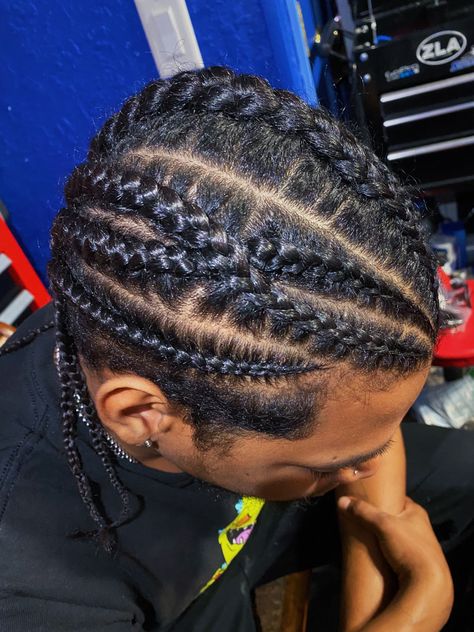 The side view of a braid on top. Two braids on the side crossing over. And a braid on the bottom Hair Styles Black Braids, Crossover Braids, Bday Hair, Braided Hair Styles, Hair Styles Black, Top Braid, Two Braids, Pretty Braided Hairstyles, Side Braid