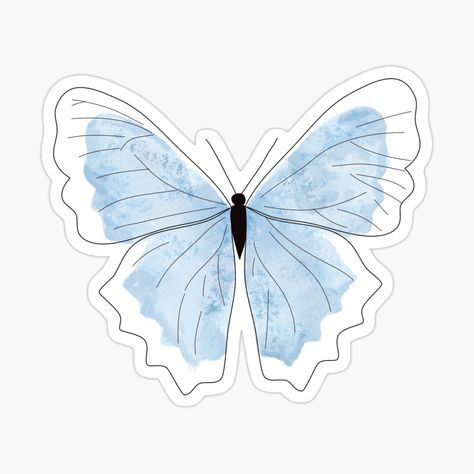 Cute Design For Scrapbook, Blue Design Aesthetic, Blue Aesthetic Printable, Blue Butterfly Design, Butterfly Blue Aesthetic, Blue Printable Stickers, Cute Blue Stickers, Blue Phone Case Stickers, Blue Scrapbook Ideas