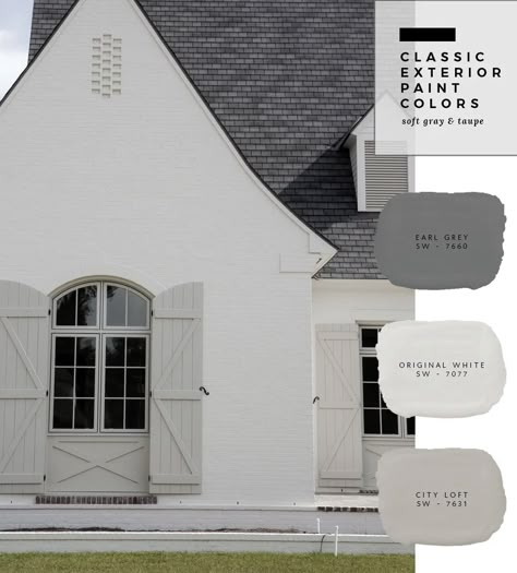 Renovation Facade, Exterior Paint Color Combinations, Stucco Colors, Stucco House, Exterior Paint Ideas, Exterior Color Palette, Exterior House Paint Color, House Paint Color Combination, Paint Color Combinations