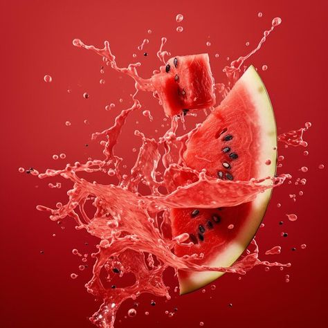 Beautiful splash water with watermelon Check more at https://freepik.com/premium-ai-image/beautiful-splash-water-with-watermelon_113709085.htm/ Watermelon Soda, Fruit Splash, Advertising Photography, Melon, Watermelon, Fruit, Water, Photography, Quick Saves