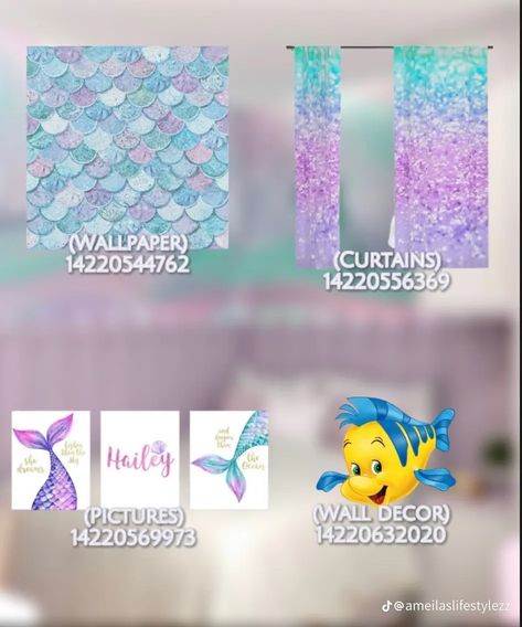 Berry Avenue Codes Wall Decor, Bloxburg Mermaid Decal Codes, Spiderman Bloxburg Decals, Disney Decals Bloxburg, Kid Decals Bloxburg, Bloxburg Kids Room Decal Codes, Hotel Bloxburg, Roblox Houses, Girls Room Decals