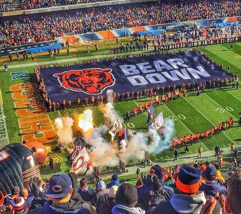 "BEAR DOWN" CHICAGO BEARS - Opening Day, Soldier Field, September 19, 2016 Chicago Bears Aesthetic, Chicago Collage, Chicago Bears Stadium, Kendall Ryan, Soldier Field Chicago, Chicago Bears Wallpaper, Chicago Bears Pictures, Chicago Sports Teams, Romance Story