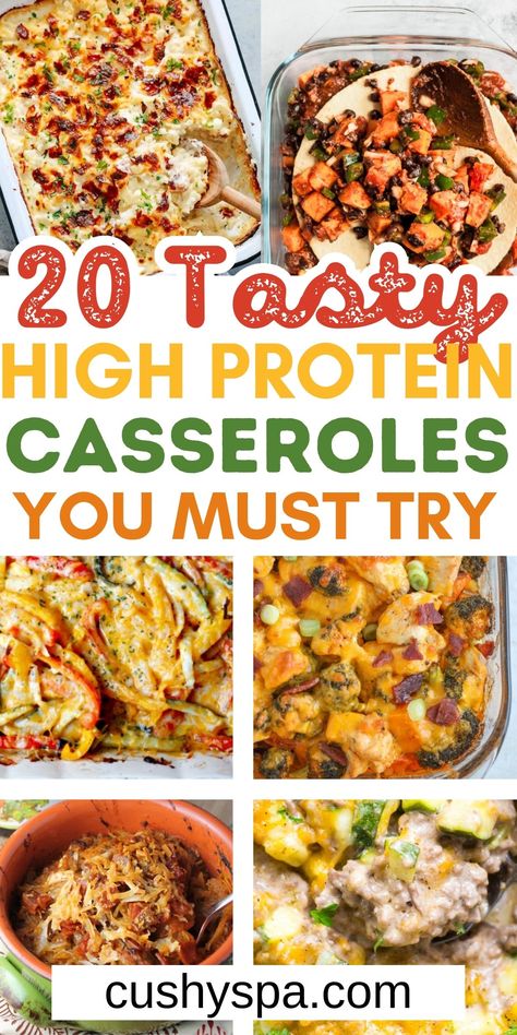 If you are looking for a delicious high protein dinner for your busy schedule you will love these incredible high protein casseroles. You can make these simple healthy casserole recipes ahead of time for high protein meal prep. 1800 Calorie High Protein Meal Plan, Meal Prepped Dinners, Protein Packed Casserole, Healthy Meal Prep For Family Of 4, Protein Family Meals, Protein Based Dinner, Healthy Protein Bowls Dinner, Healthy Tray Bake Dinners, Healthy High Protein Casserole Recipes