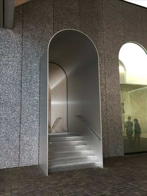 OMA // Fondazione Prada // Window Oma Architecture, Shop Facade, Entrance Door Design, Entrance Design, Interior Stairs, Open Door, Shop Interiors, Facade Design, Staircase Design