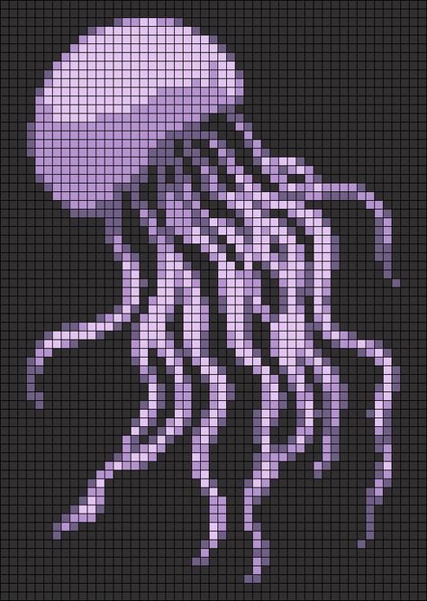 Pixel Tentacles, Insect Alpha Pattern, Fish Grid Pattern, Alpha Pattern Blanket, Large Alpha Patterns, Gothic Alpha Pattern, Octopus Pixel Art, Fish Alpha Pattern, Jellyfish Pixel Art