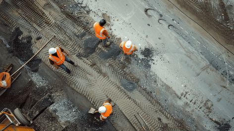 construction workers on the road Background Road Construction Photography, 80s Construction Worker, Construction Worker Illustration, Plastic Background, Construction Site Background, Road Background, Road Workers, Construction Workers, Ad Background