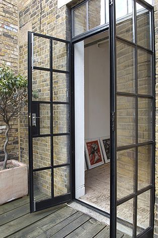 Choosing a style of patio doors for garden room Crittal Doors, Steel Doors And Windows, French Doors Patio, Door Glass Design, Steel Windows, Modern Door, French Doors Interior, Kitchen Doors, Bifold Doors