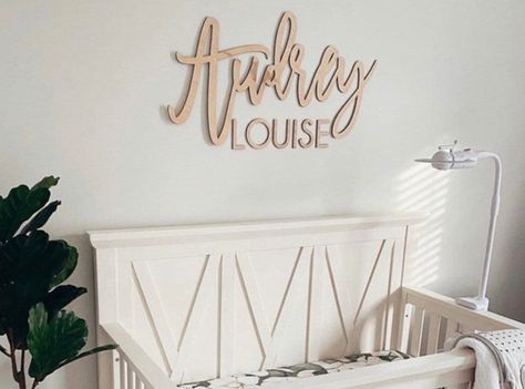 Name Above Crib, Custom Business Signs, Wood Name Sign, Girl Cribs, Wood Names, Wooden Name Signs, Middle Name, Baby Name Signs, Wooden Names