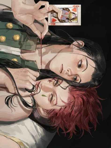 Illumi X Hisoka, Hisoka Hxh, Hunterxhunter Hisoka, Hxh Characters, Hunter Anime, 영감을 주는 캐릭터, Art Inspiration Drawing, الرسومات اللطيفة, Hunter X Hunter