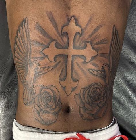 Chest Stomach Tattoo Men, Side Stomach Tattoos For Guys, Full Stomach Tattoos Men, Christian Chest Tattoo Men, Men Stomach Tattoos, Belly Tattoo Men, Men’s Stomach Tattoos, Chest Tattoo Ideas, Rib Tattoo Men