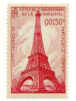 French stamp for the Eiffel Tower 50th anniversary Postcard Frame, Paris Stamp, Stamps Printable, Paris Postcard, Old Postage Stamps, Paris Journal, France Stamp, Paris Tattoo, Postage Stamp Design