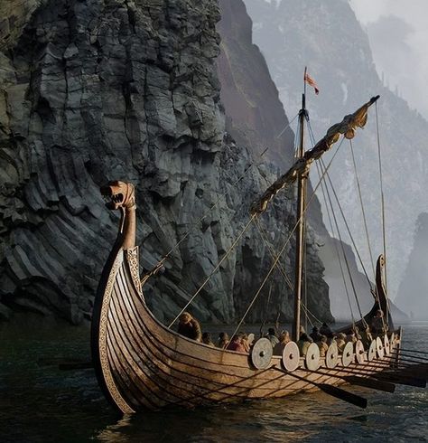 Barco Viking, Viking Aesthetic, Arte Viking, Art Viking, Symbole Viking, Navi A Vela, Viking Life, Nordic Vikings, Viking Culture