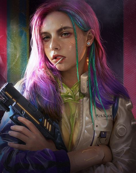 https://www.artstation.com/artwork/Gb94N Cyberpunk 2020, Art Cyberpunk, Cyberpunk Rpg, New Retro Wave, Cyberpunk Girl, Shotting Photo, Cyberpunk Aesthetic, Arte Cyberpunk, Cyberpunk Fashion