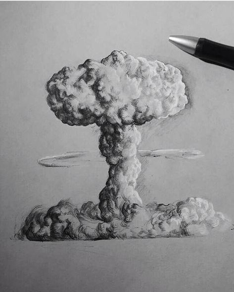 Explosion Mushroom Cloud, Nuke Explosion Drawing, Mushroom Cloud Illustration, Mushroom Cloud Drawing, Chernobyl Drawing, Mushroom Cloud Art, Nuke Drawing, Mushroom Cloud Tattoo, Drawing Explosions