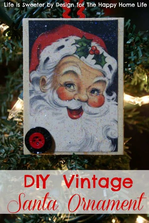 Vintage Santa Ornament Santa Ornaments Diy, Diy Christmas Angel Ornaments, Gift For Coworkers, Happy Home, Santa Ornaments, Vintage Santa, Handmade Christmas Ornaments, Fun Diy Crafts, Christmas Ornaments To Make