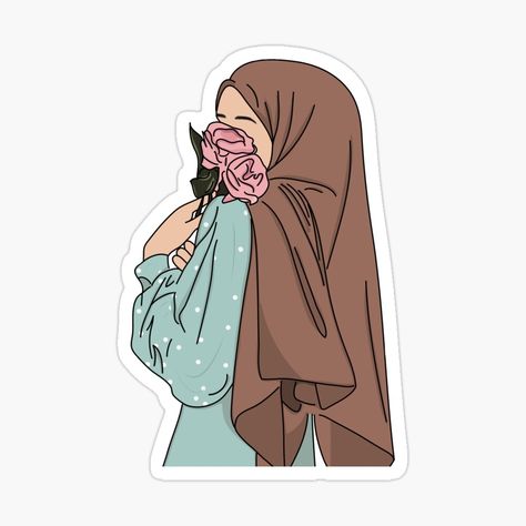 Hijabi Stickers, Hijab Sticker, Women In Hijab, Hijabi Art, Homemade Stickers, Cute Laptop Stickers, Islamic Cartoon, Anime Muslim, Tumblr Stickers