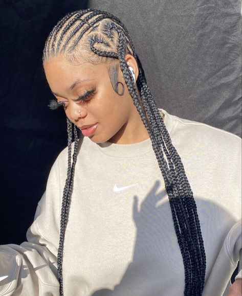 Fulani Braids To The Side, Braids To The Side, Protective Braids, Box Braid Hair, Dread Braids, Lil Girl Hairstyles, Roll Hairstyle, Birthday Hairstyles, Girls Natural Hairstyles