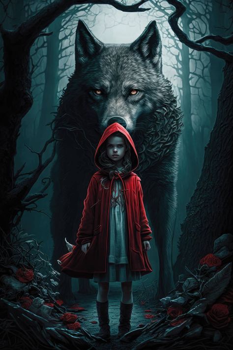 D1viner on DeviantArt | Red Riding Hood Lup Singuratic, Red Riding Hood Wolf, Red Riding Hood Art, Red Ridding Hood, She Wolf, Artist Journal, Cyberpunk Aesthetic, Beautiful Dark Art, Little Red Riding Hood