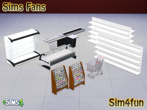 SimSuperMarket Sims 4 Grocery Store Cc, Sims 4 Grocery Store, Sims 4 Restaurant, Sims 4 City Living, Sims 4 Nails, Grocery Store Items, Makeup Cc, Sims 4 House Plans, Sims 4 Game Mods