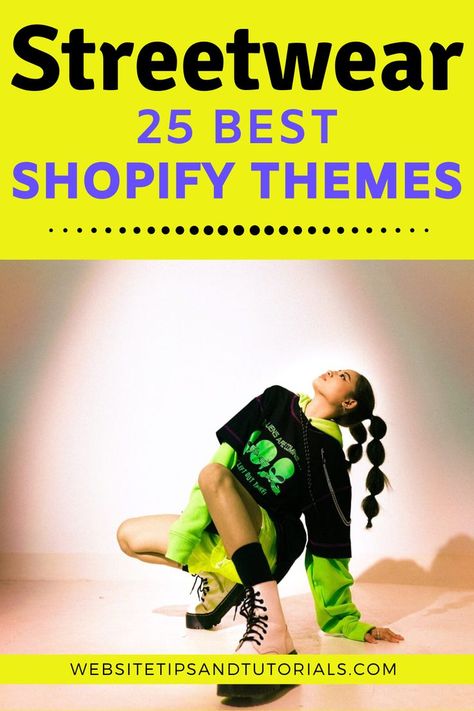 Streetwear - 25 Best Shopify Themes. Photo of person wearing black and green streetwear (graphic T-shirt & sneakers). Streetwear Website Design, Streetwear Website, Starting A Website, Wireframe Website, Website Design Ideas, Urban Shop, Best Shopify Themes, Website Examples, Shopify Templates