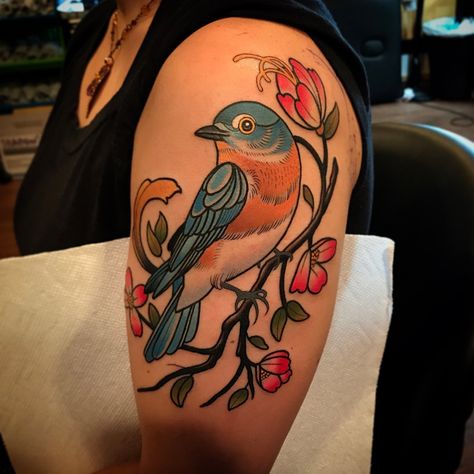 Stay Humble Tattoo, Humble Tattoo, Robin Bird Tattoos, Robin Tattoo, Bluebird Tattoo, Plane Tattoo, Eastern Bluebird, Botanical Tattoo, Bird Tattoo