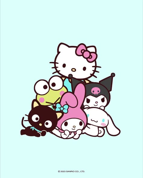 Hello Kitty And Her Friends, فن الرسم بالمسامير, Images Hello Kitty, Walpaper Hello Kitty, Hello Kitty Crafts, Cute Easy Doodles, Melody Hello Kitty, Hello Kitty Characters, Hello Kit