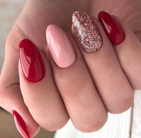 Heart Tip Nails, Red Gel Nails, Pink Nail Colors, Heart Nail Designs, Valentine Nails, Nail Designs Valentines, Pink Nail Art, Dipped Nails, Heart Nails