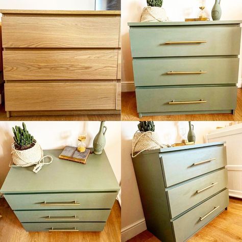 Diy Chest Of Drawers, Shelves With Doors, Ikea Malm Drawers, Ikea Dresser Makeover, Chest Of Drawers Makeover, Ikea Chest Of Drawers, Diy Furniture Restoration, Ikea Makeover, Modern Chest Of Drawers