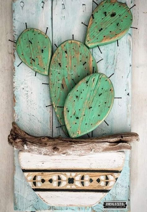 Diy Reclaimed Wood, Cactus Craft, Wood Art Diy, Driftwood Art Diy, Scrap Wood Crafts, Wardrobe Styling, Wood Wall Art Diy, Wood Art Projects, Pear Cactus