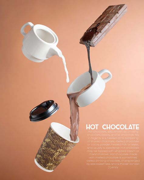 Hot Chocolate Poster Design, Hot Chocolate Ads, Chocolate Creative Ads, Chocolate Day Creative Ads, Coffee Creative Ads, Hot Chocolate Poster, Hotel Creatives, Infographic Design Trends, Coffee Ads