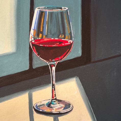 * SOLD * Wine Time!!! Daily Painting Just posted in my online store (KateBirchArt.com) Link in bio! Gouache on paper Paper size 6x6 inches with small white border $115 *** please note for international orders a customs tax may be required upon delivery *** #gouachepainting #stilllifepainting #artistsoninstagram #painteveryday #colorfulart #gouache #dailypainting #dailyart #utahartist #makearteveryday #gouacheartist #art #painting #illustration #illustrationartist #artofinstagram Glass Wine Painting, Wine Oil Painting, Wine Paintings, Wine Glass Painting, Wine Painting, Colour Pencil, Wine Art, Still Life Drawing, Painting Inspo