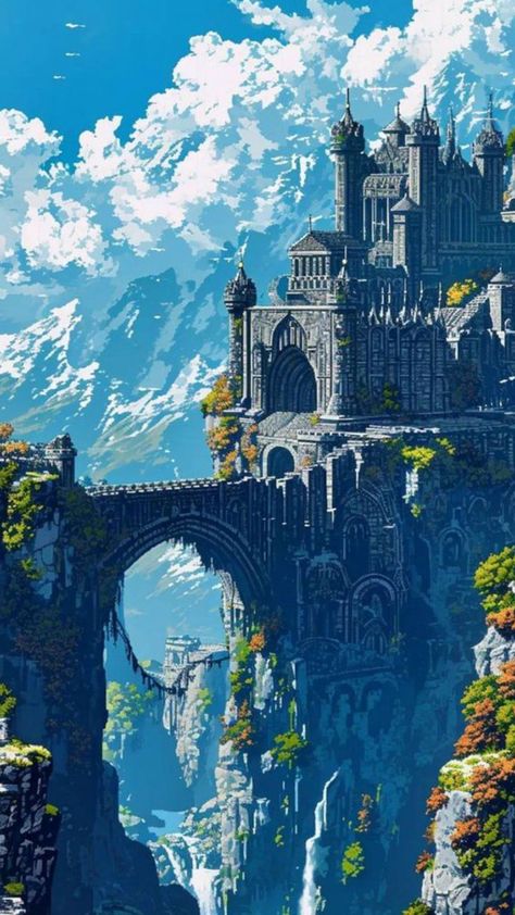 Castlevania Wallpaper, Pixel Art Landscape, Pixel Art Background, Dark Fantasy Artwork, Arte 8 Bits, Cool Pixel Art, Pix Art, Landscape Concept, Architecture Drawing Art