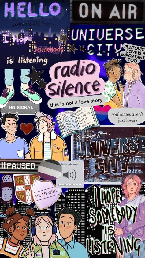 Radio Silence On Air Radio, Love Of A Lifetime, Radio Silence, Ace Pride, Alice Oseman, Friends Moments, Gay Books, Love Ya, Mini Drawings