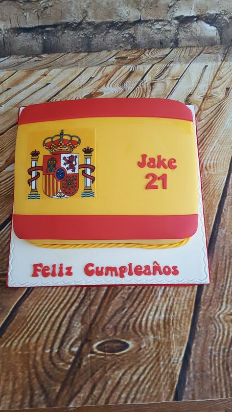 Spanish flag cake Spain Cake, Spanish Club Activities, Spanish Flag, Spanish Flags, Club Activities, Flag Cake, Spain Aesthetic, Spanish Club, Jordan