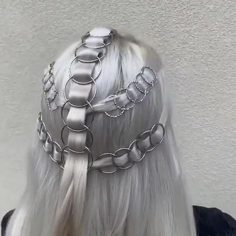 Unique hairstyle [Video] | Hair jewelry, Hair tutorials for medium hair, Hair stylist life Ponytail Glam, Braid Ponytail, Hair Style Vedio, Viking Hair, Editorial Hair, Hair Braid Videos, Fantasy Hair, Hair Ponytail Styles, Hair Stylist Life